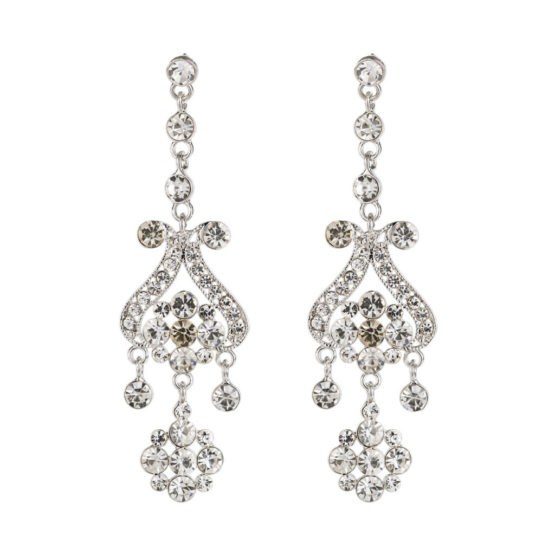 Silver Chandelier Flower Earrings