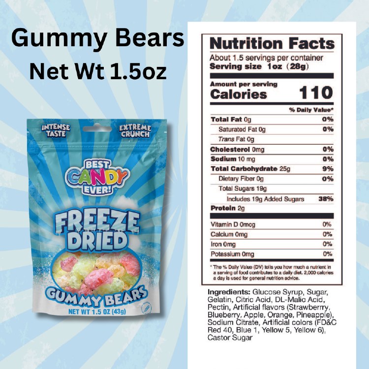 Candy Freeze Dried Gummy Bears