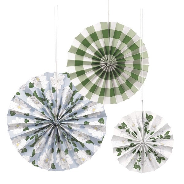 Fan Decor Garden Party 3pk