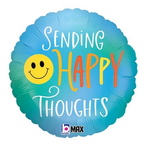 Sending Happy Thoughts • Standard Size 18" Mylar Helium Balloon