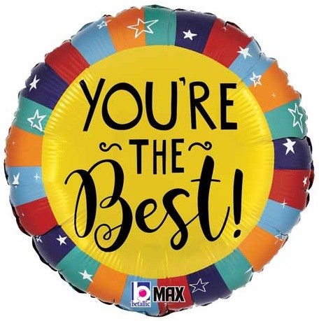 You're The Best, Bold Border • Standard Size 18" Mylar Helium Balloon