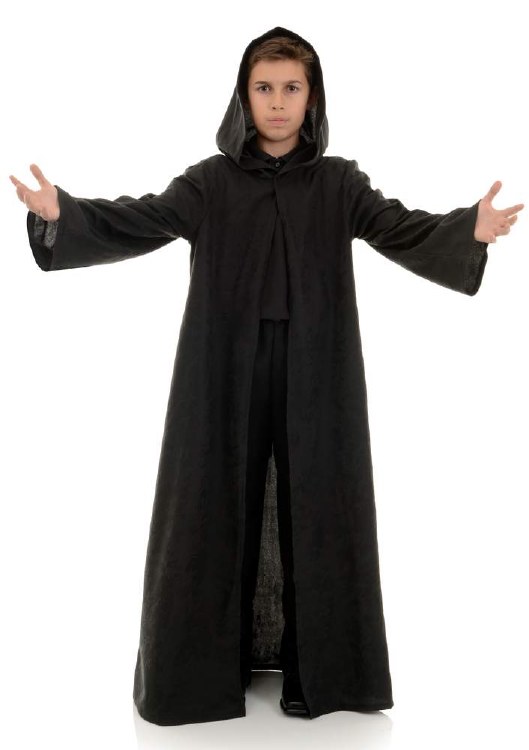 Cloak/Cape Black Child Lg