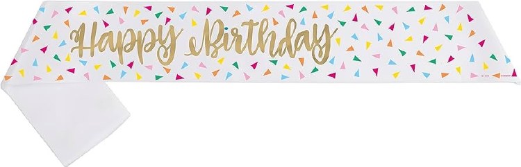 Sash HB Gold Foil w/ Confetti