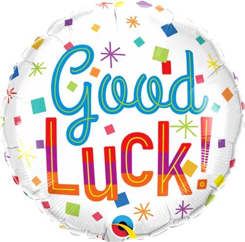 Good Luck, Vintage Confetti • Standard Size 18" Mylar Helium Balloon