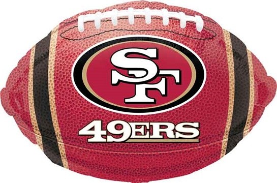 Sports, Football 49ers Shape • Standard Size 18" Mylar Helium Balloon