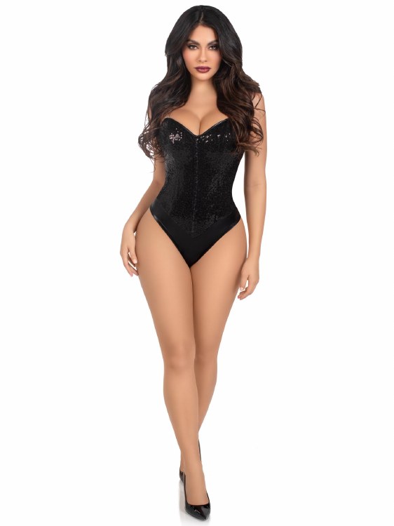 Bodysuit Sequin Black Adult L