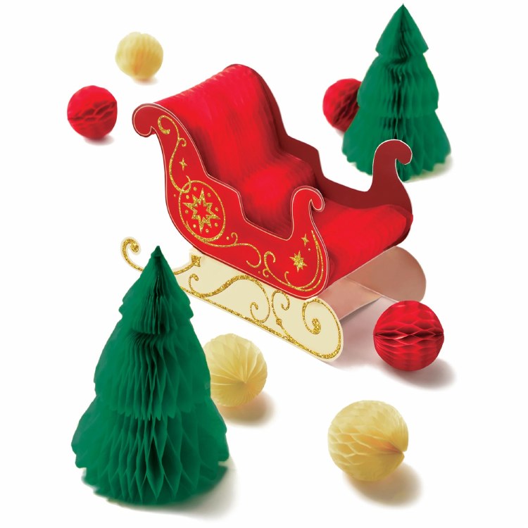 Honeycomb Sleigh Decoration