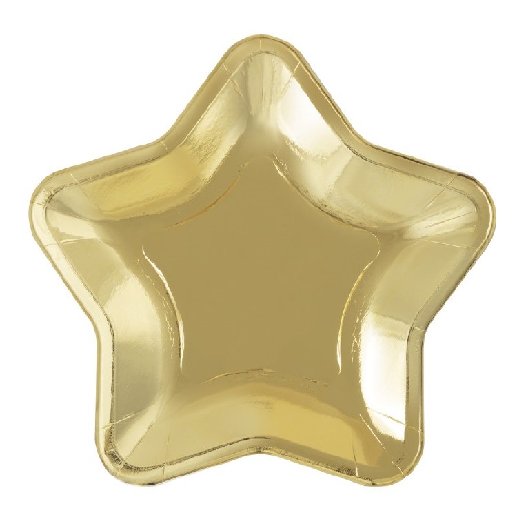 Star Shaped Plates 8.25in Gold