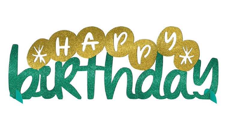 Happy BDay Glitter Table Centerpiece