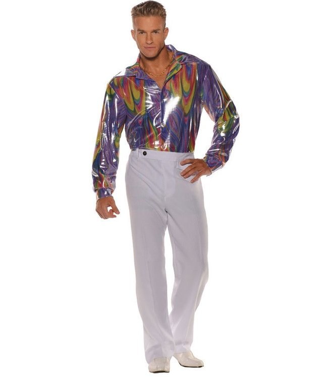 Rainbow Slick Disco Shirt Adult Standard