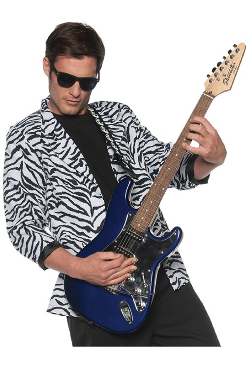 80's White Zebra Jacket Adult XXL