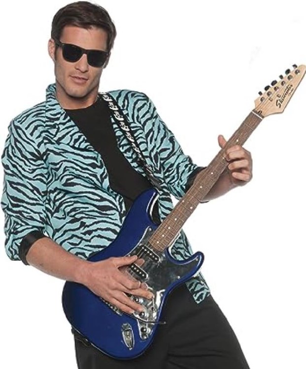 80's Blue Zebra Jacket Adult XXL