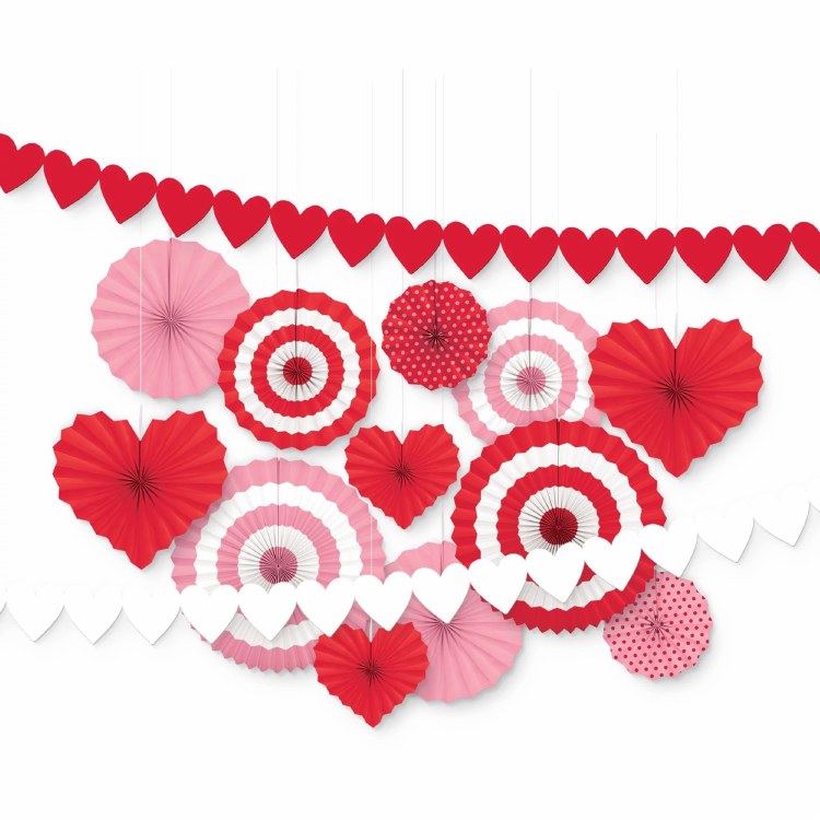Valentine Fan Decor Kit 24pcs