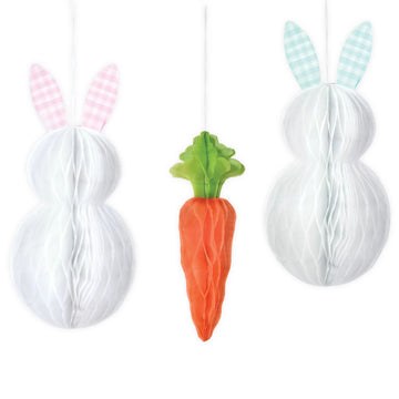 Easter Bunny Honeycomb Decor 3pc