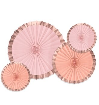 Paper Fans Decor Rose Gold