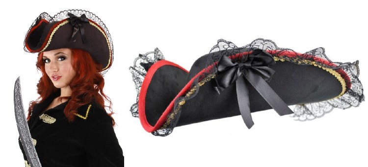 Lace Bucaneer Pirate Hat