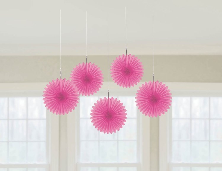 Fan Decor Mini Pink 5pc