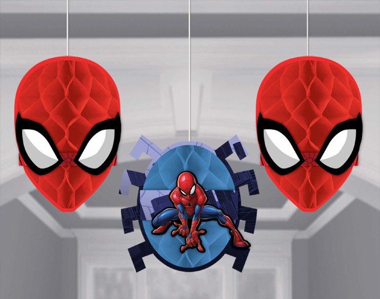 Spiderman Wonder Honeycomb Hanging Decorations 3pcs