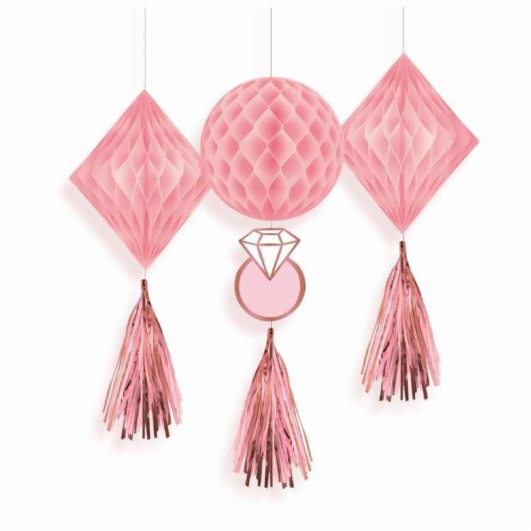 Blush Weddig Honeycomb Deco