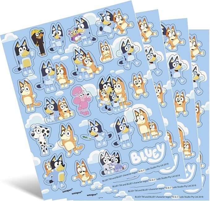 Bluey Sticker Sheets 4 ct