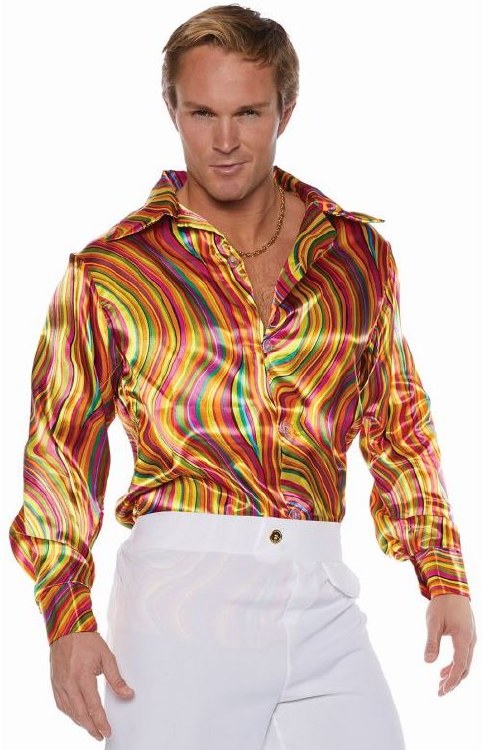 Disco Shirt Multicolor Swirls Adult OS