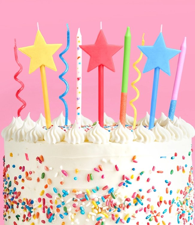 Cake Candles Glitter Star Set