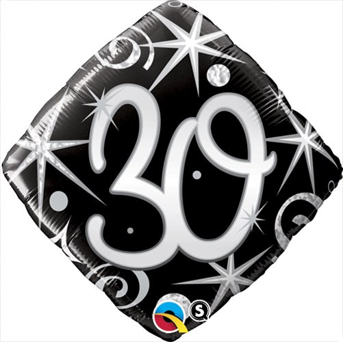 Milestone Year • Elegant Swirls 30 • Standard Size 18" Mylar Helium Balloon