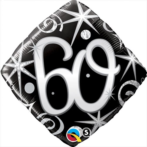 Milestone Year • Elegant Swirls 60 • Standard Size 18" Mylar Helium Balloon
