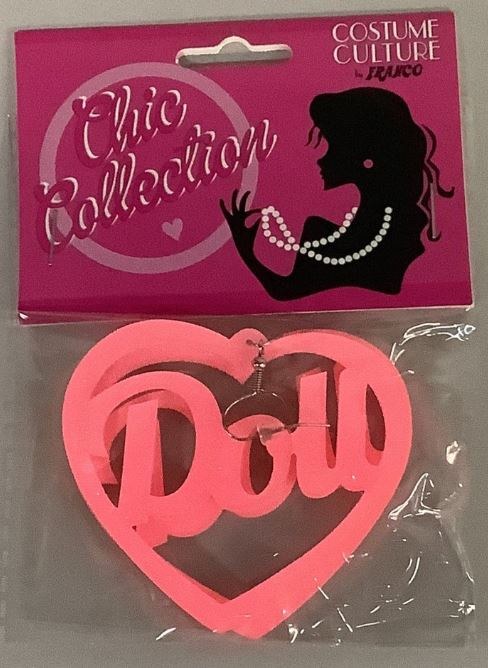 Doll Earrings Pink Lasercut