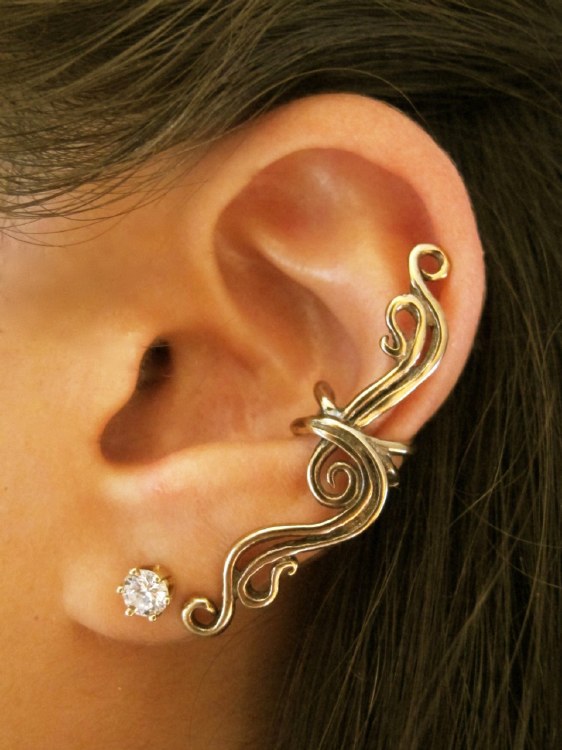 Ear Cuff Gold Leaf