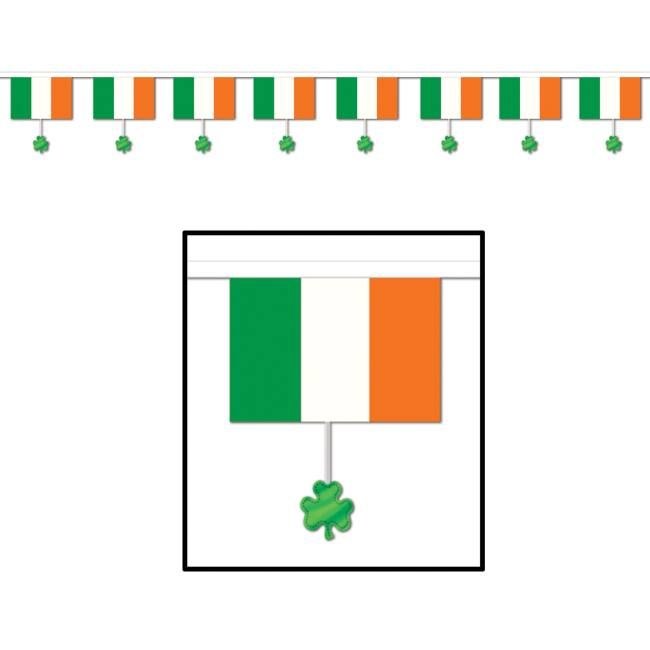 Irish Flags &amp; Shamrocks Banner