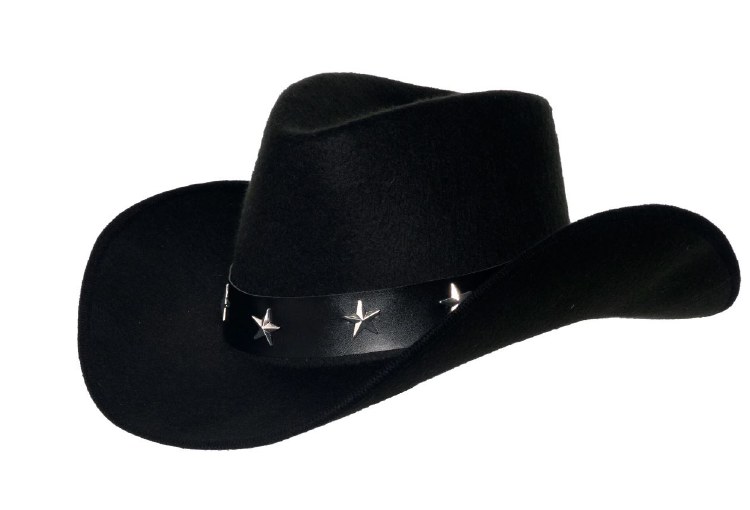 Cowboy Hat Black with Star Studs