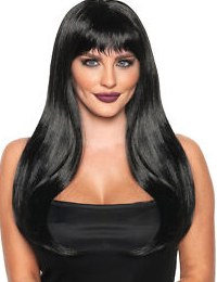 Black Flirty Wig w/ Bangs