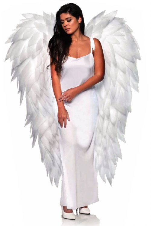 Angel Wings White Waist Length