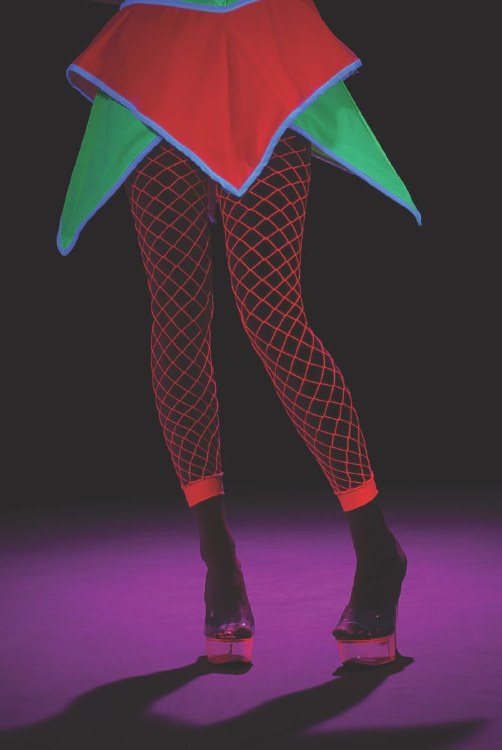 Footless Fishnets Rave Pink