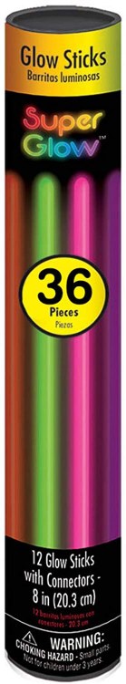 Glow Sticks 8in Tube 36ct