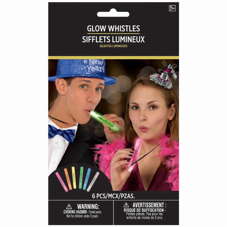 New Years Glow Whistle 6ct
