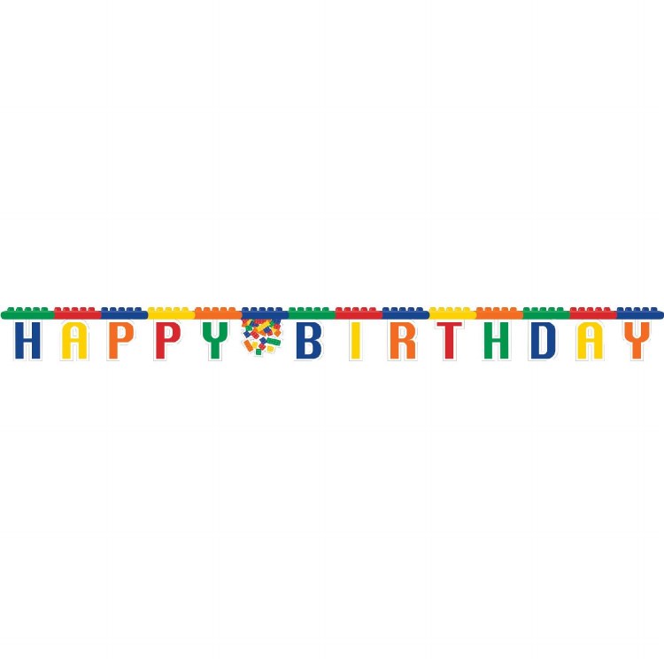 Block Party Happy Birthday Banner
