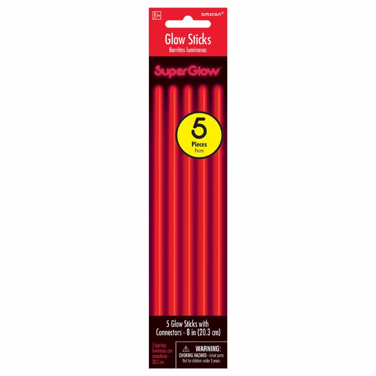 Glow Sticks 5ct. Red