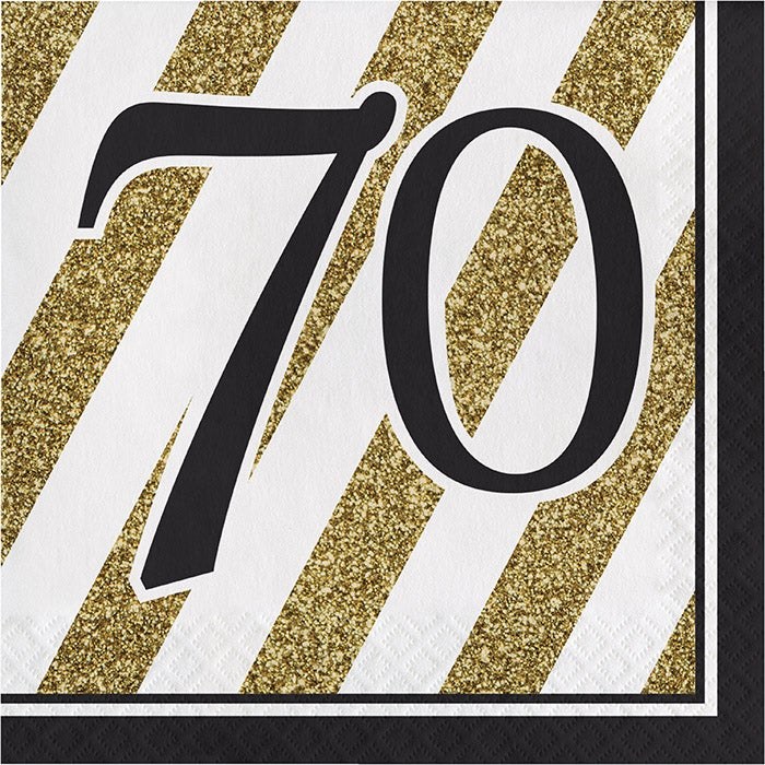 Black &amp; Gold 70 Lunch Napkins 16ct