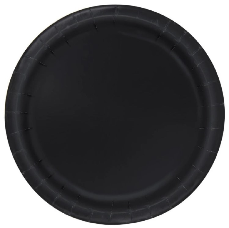Black 7" Paper Plate 20ct
