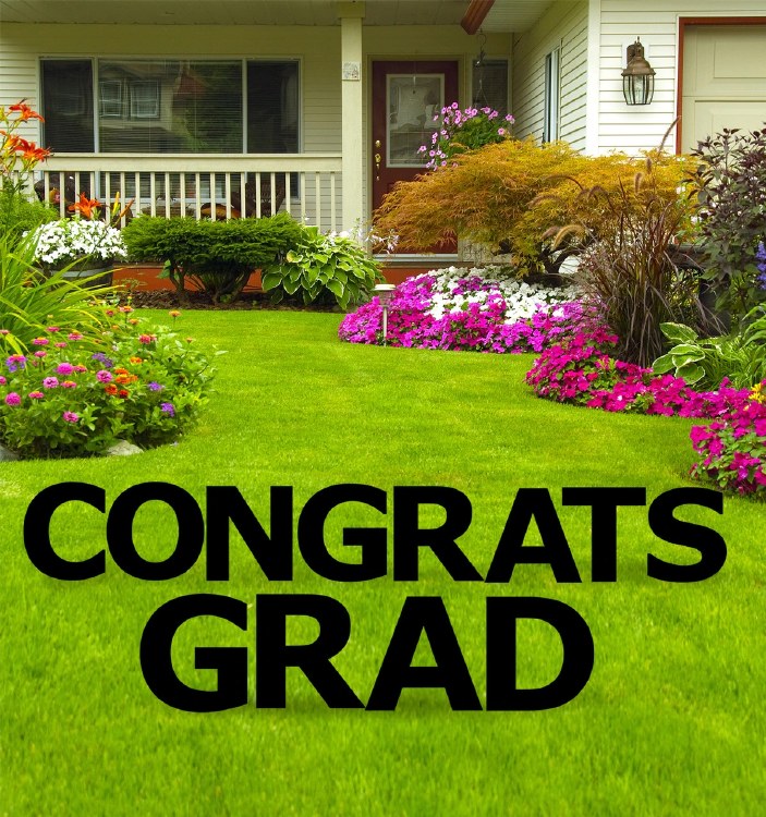 Yard Sign Congrats Grad BK
