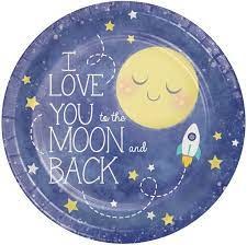 To the Moon 9in Plates 8ct