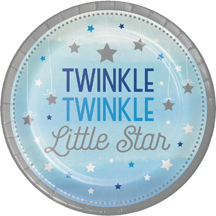 One Little Star Boy 9in Plates 8ct