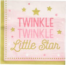 One Little Star Girl Lunch Napkins 16ct