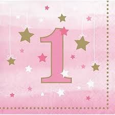 One Little Star Girl Beverage Napkins 16ct