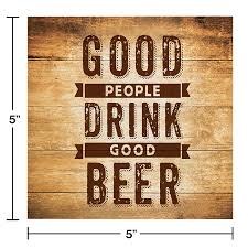 Good People Drink Beer Beverage Napkins 12ct