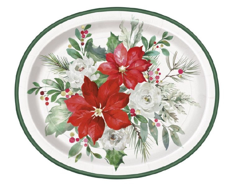 Christmas Oval 12" Plates 8ct