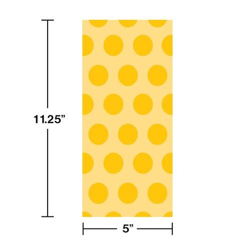 Cello Bags Yellow Dots 12ct