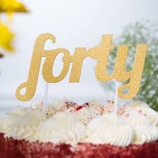Cake Topper Glitter Forty